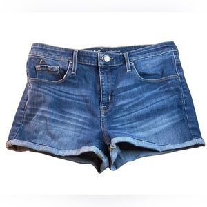 Mossimo women’s high rise power stretch jean shorts 12